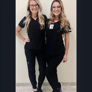 Black Barco One Scrubs with Jogger Bottoms